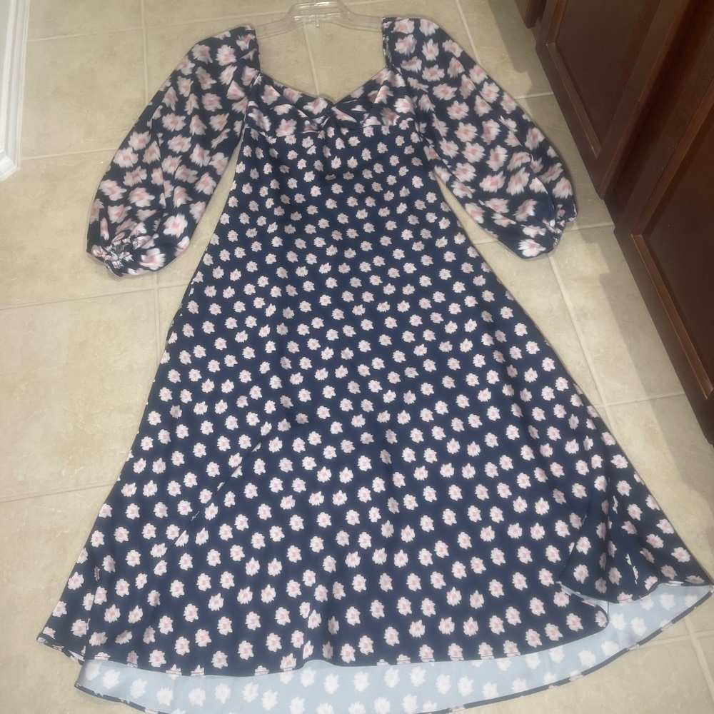 Sachin & Babi Melody Navy Midi Dress Size 4 | Designer Women’s Cocktail Style - Picture 11 of 16